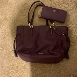 Raspberry  Coach purse with matching wallet